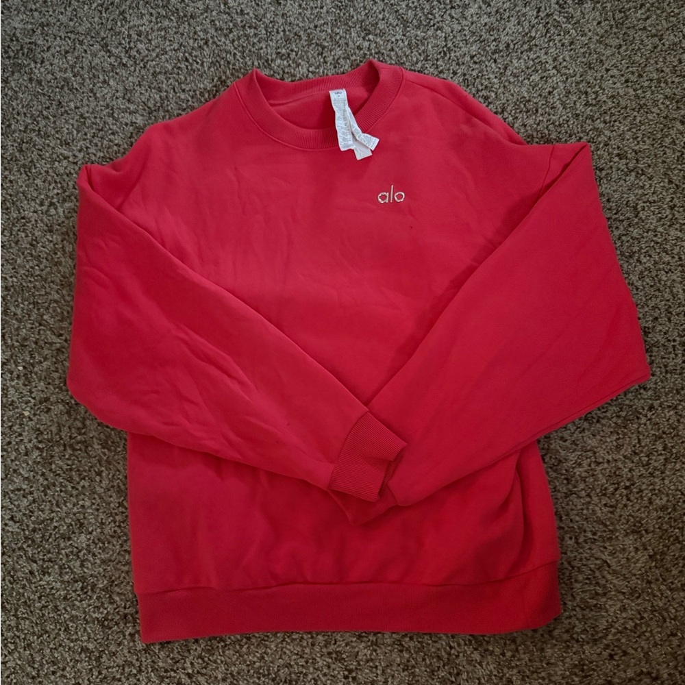 ALO Yoga Candy Red Crewneck Sweater